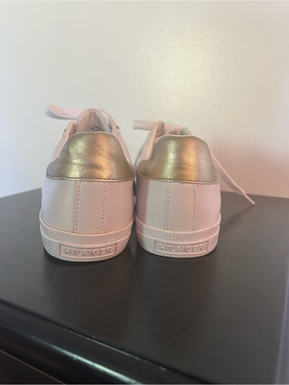 Tommy Hilfiger Women's Light Pink & Gold Accent Low-Top Sneakers - Picture 3 of 5